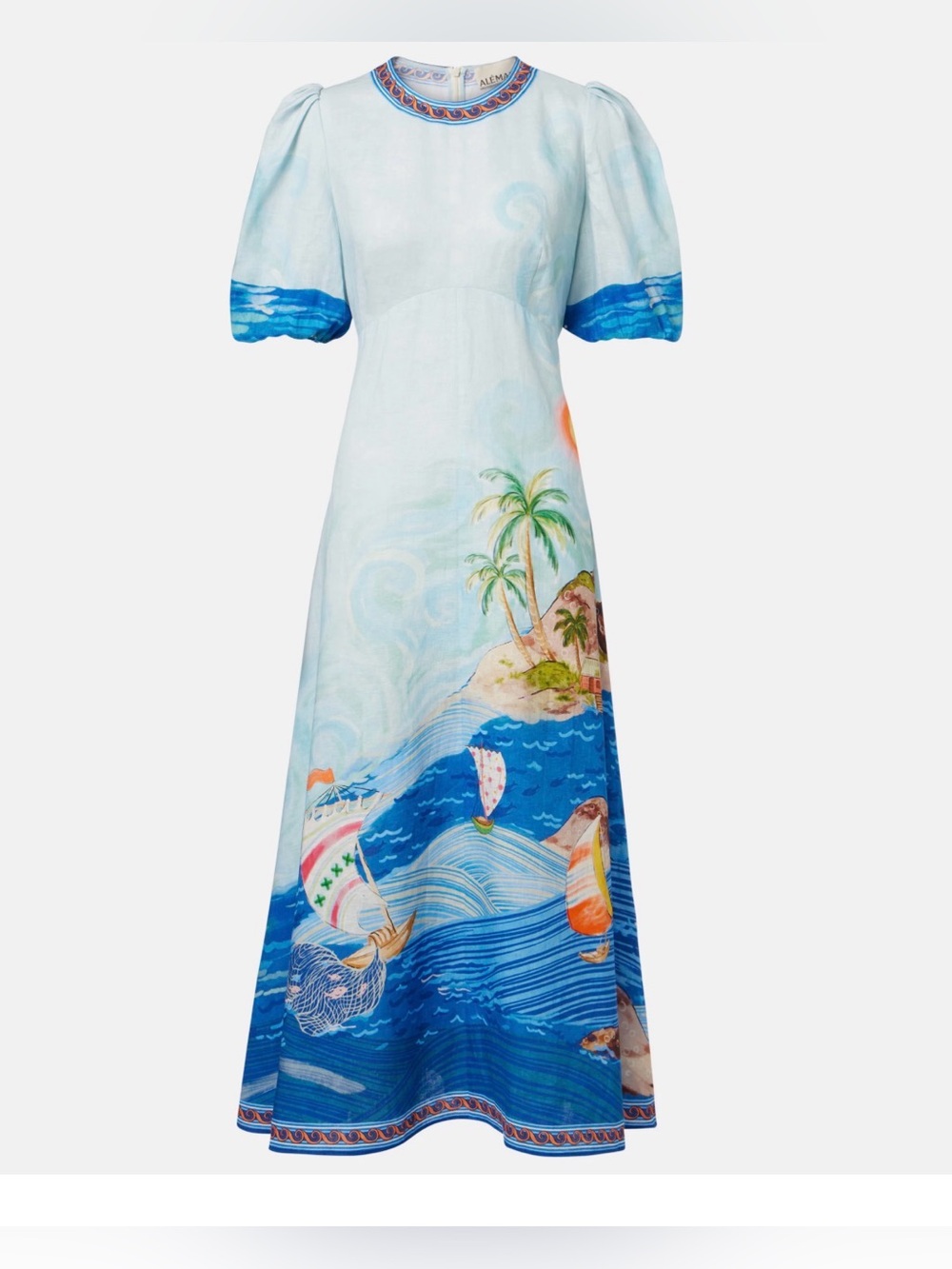 Alémais
Printed linen midi dress